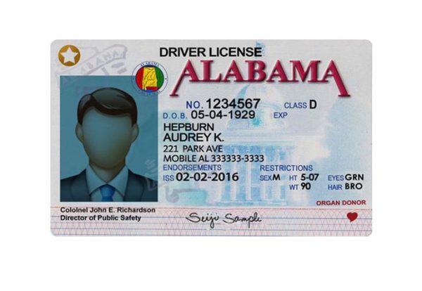 Alabama Drivers License Template PSD