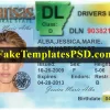Arkansas drivers license template psd