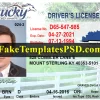 Kentucky Drivers License Template PSD