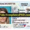 Massachusetts Drivers License Template