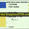 New Zealand Drivers License Template