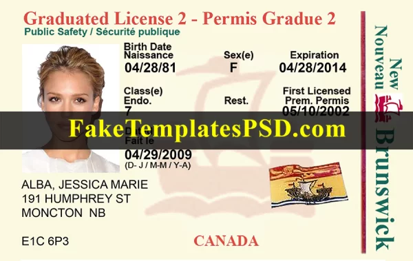 Ontario Drivers License Template