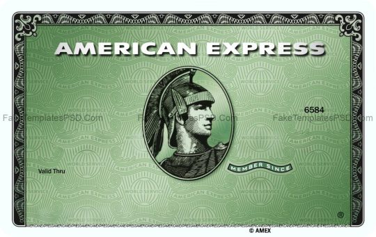 American Express Credit Card Template